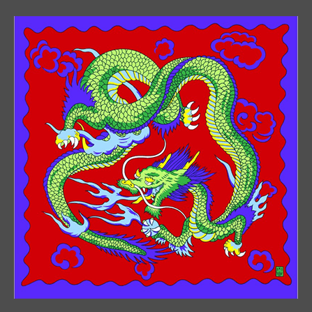Rice Symphony Silk 36" (Red Dragon) by Silk King Studios - Trick