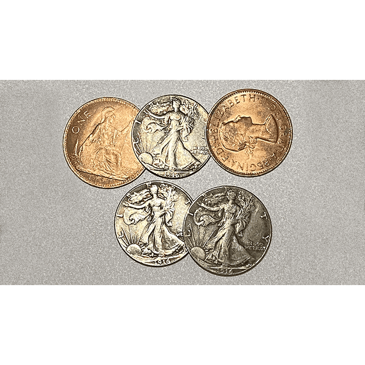 Replica Walking Liberty Hopping Half (Gimmicks and Online Instructions) by Tango Magic - Trick