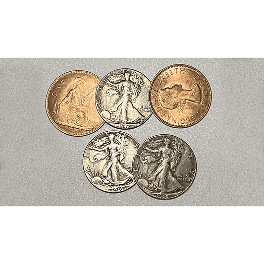 Replica Walking Liberty Hopping Half (Gimmicks and Online Instructions) by Tango Magic - Trick