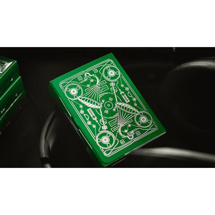 Soundboards V4 Green Edition Playing Cards by Riffle Shuffle