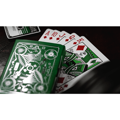 Soundboards V4 Green Edition Playing Cards by Riffle Shuffle