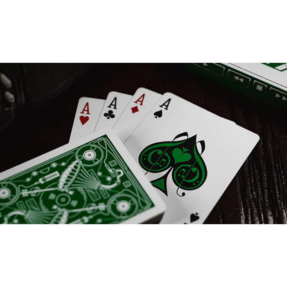 Soundboards V4 Green Edition Playing Cards by Riffle Shuffle