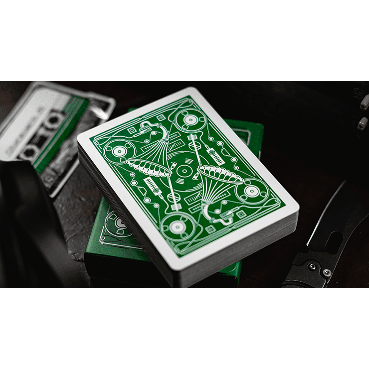 Soundboards V4 Green Edition Playing Cards by Riffle Shuffle