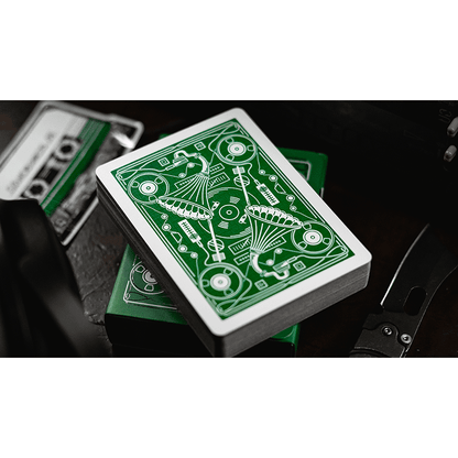 Soundboards V4 Green Edition Playing Cards by Riffle Shuffle