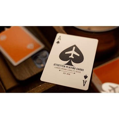 Lounge Edition in Hangar (Orange) with Limited Back by Jetsetter Playing Cards