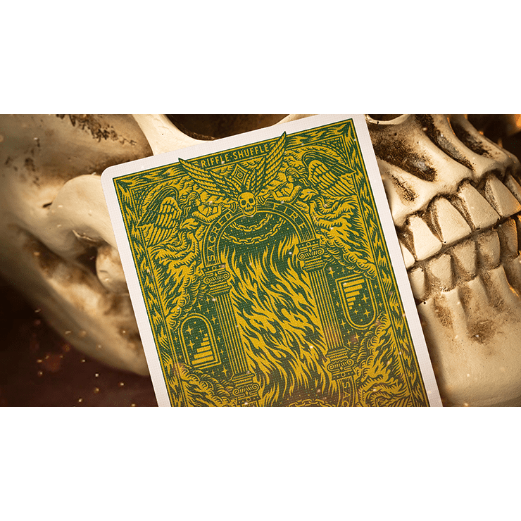 Sacred Fire (Emerald Flare) Playing Cards by Riffle Shuffle