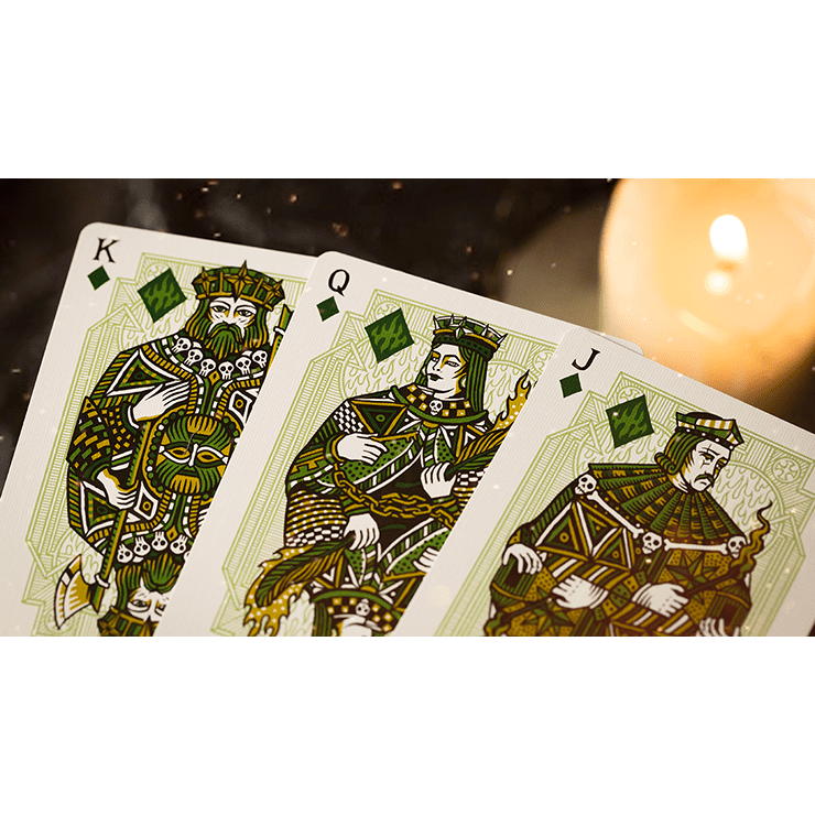 Sacred Fire (Emerald Flare) Playing Cards by Riffle Shuffle