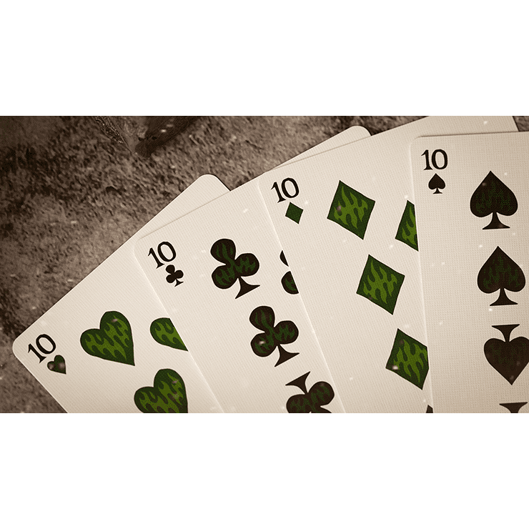 Sacred Fire (Emerald Flare) Playing Cards by Riffle Shuffle