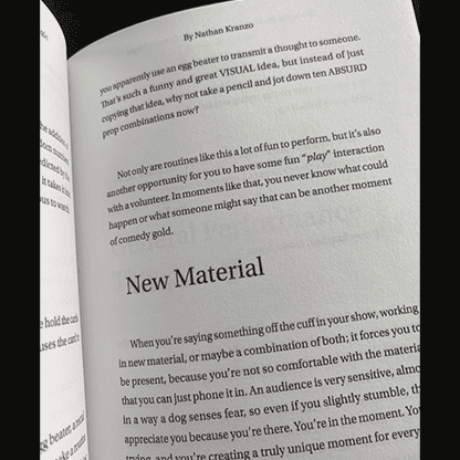 Thoughts On Performing Stand Up Comedy Magic by Nathan Kranzo - Book