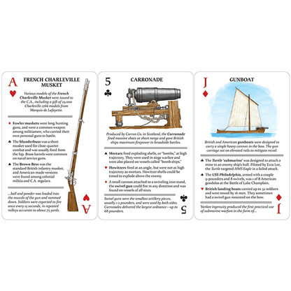 Arms and Armaments of the American Revolution Playing Cards