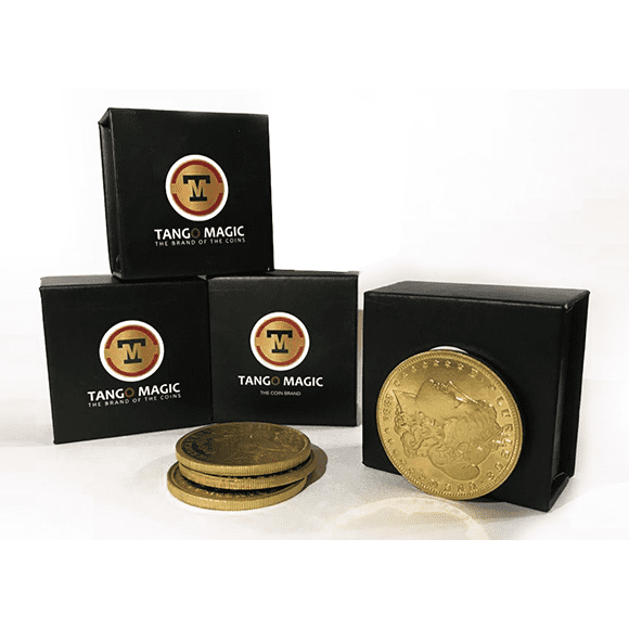Replica Golden Morgan TUC plus 3 coins (Gimmicks and Online Instructions) by Tango Magic - Trick