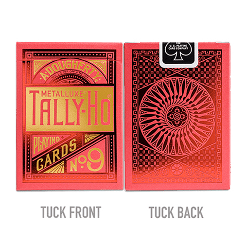 Tally-Ho Red (Circle) MetalLuxe Playing Cards by US Playing Cards