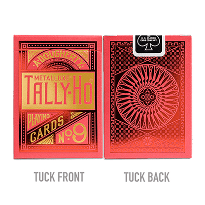 Tally-Ho Red (Circle) MetalLuxe Playing Cards by US Playing Cards