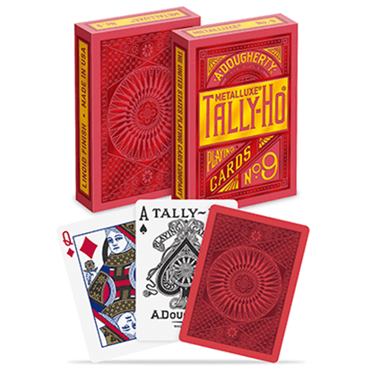 Tally-Ho Red (Circle) MetalLuxe Playing Cards by US Playing Cards