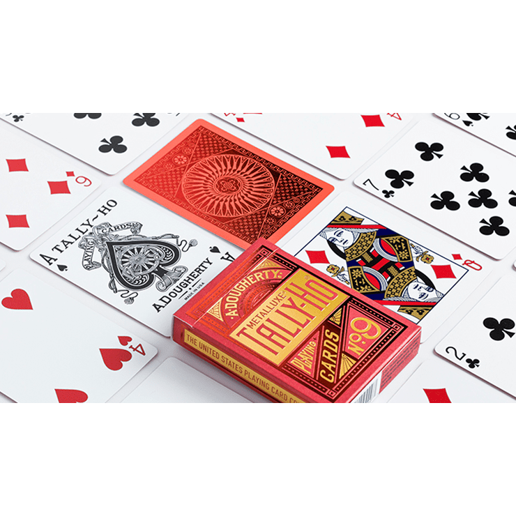 Tally-Ho Red (Circle) MetalLuxe Playing Cards by US Playing Cards