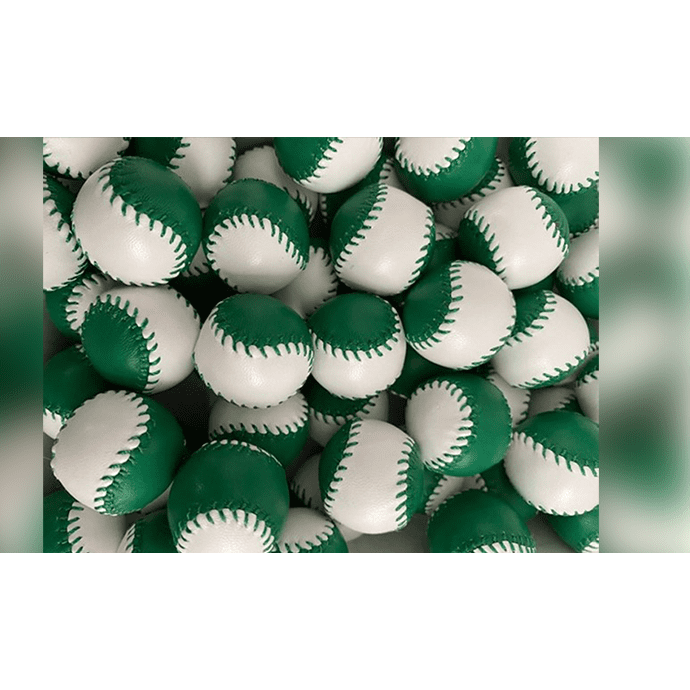 Set of  4 Leather Balls for Cups and Balls (Green and White) by Leo Smetsers - Trick