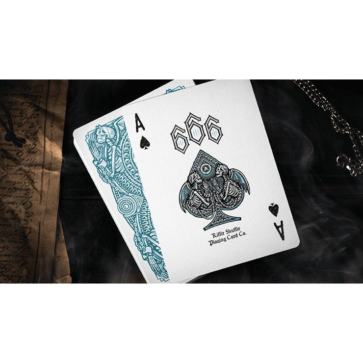 666 V4 (Cyan) Playing Cards by Riffle Shuffle