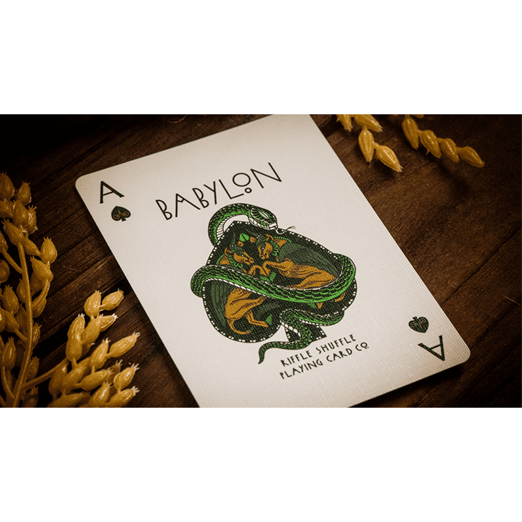 Babylon (Forest Green) Playing Cards by Riffle Shuffle