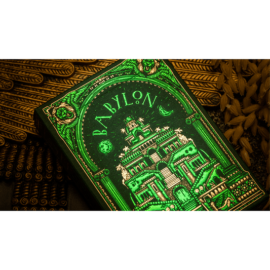 Babylon (Forest Green) Playing Cards by Riffle Shuffle