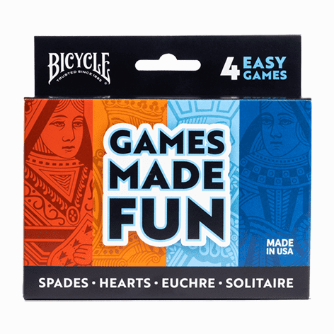 Bicycle 4 Game Pack (Euchre, Spades, Hearts and Solitaire) by US Playing Card