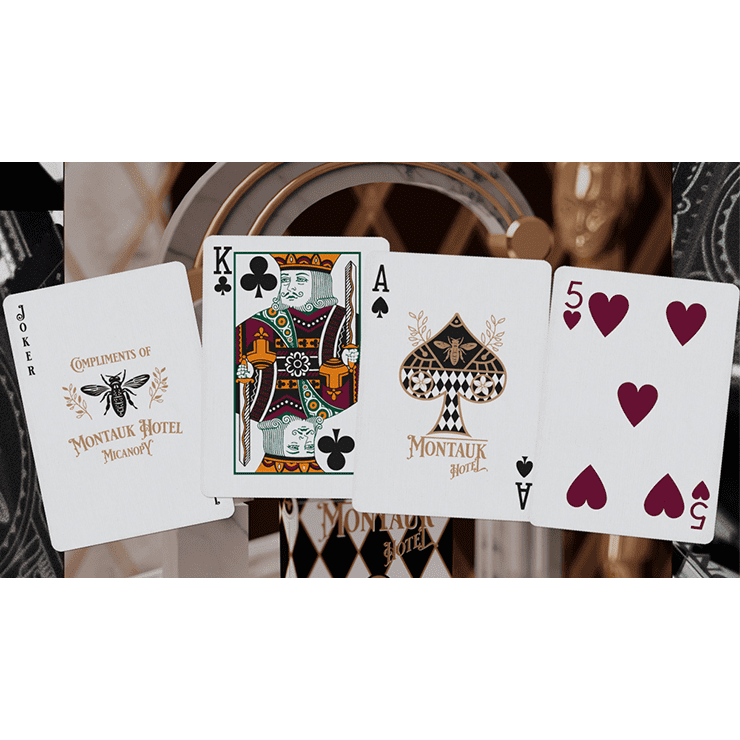 Montauk Hotel Burgundy Playing Cards by Gemini