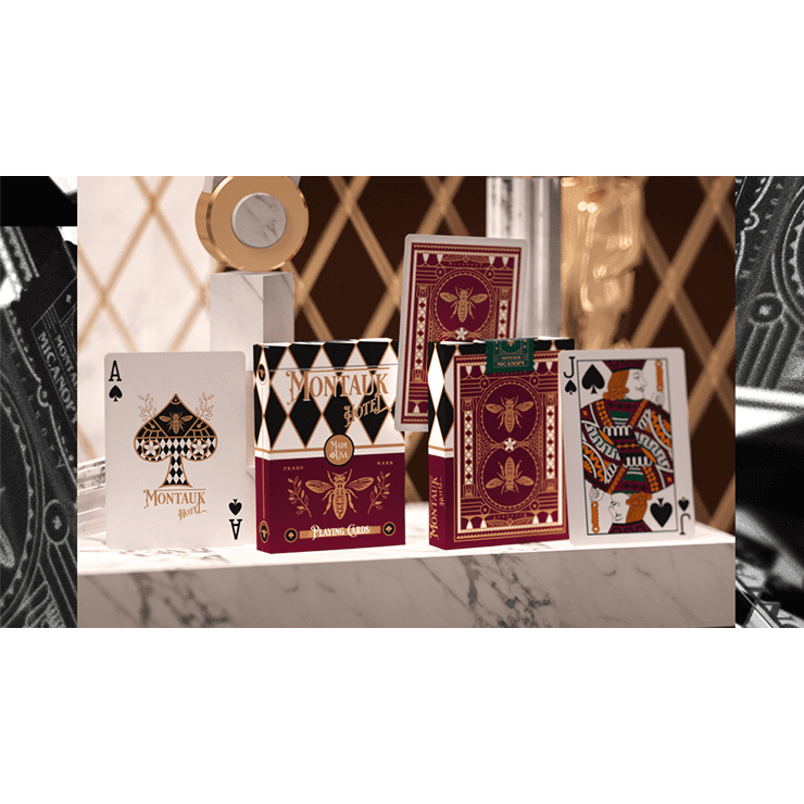 Montauk Hotel Burgundy Playing Cards by Gemini