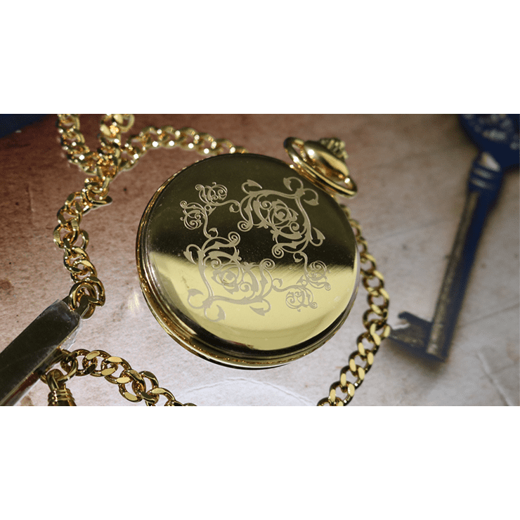 Infinity Pocket Watch V3 - Gold Case White Dial / STD Version (Gimmick and Online Instructions) by Bluether Magic - Trick