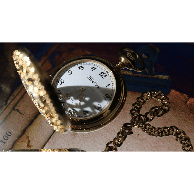 Infinity Pocket Watch V3 - Gold Case White Dial / STD Version (Gimmick and Online Instructions) by Bluether Magic - Trick