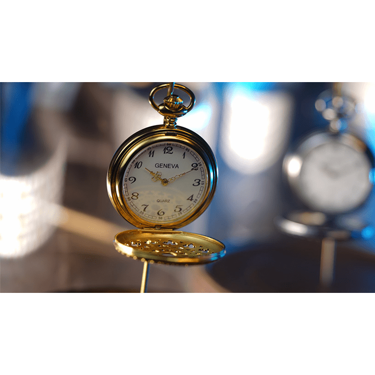 Infinity Pocket Watch V3 - Gold Case White Dial / STD Version (Gimmick and Online Instructions) by Bluether Magic - Trick