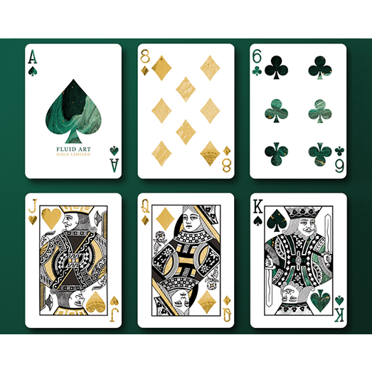 Fluid Art Green (Luxury Edition) Playing Cards