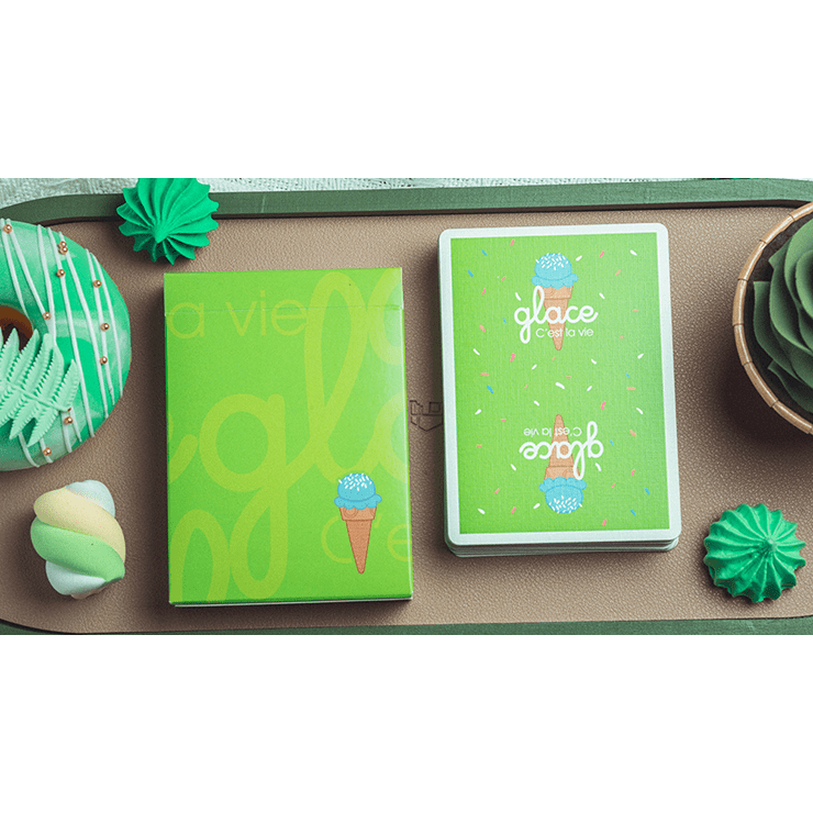 Glace Playing Cards (Green) by Bacon Playing Card Company