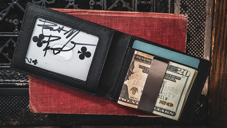 FPS Wallet True BlacK Leather (Gimmicks and Online Instructions) by Magic Firm - Trick