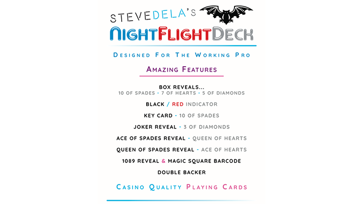 Pro Edition Night Flight Playing Cards by Steve Dela