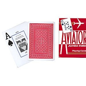 Cards Aviator Jumbo Index Poker Size (Red)