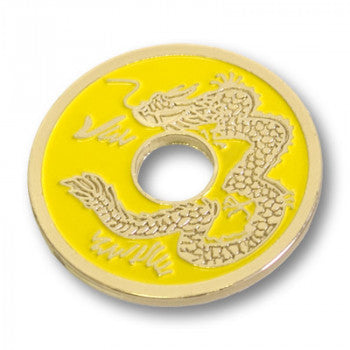 Chinesische Münze, gelb, halbe Dollargröße von Royal Magic