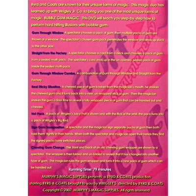 Bubble Gum Magic by James Coats and Nicholas Byrd - Volume 1 - DVD