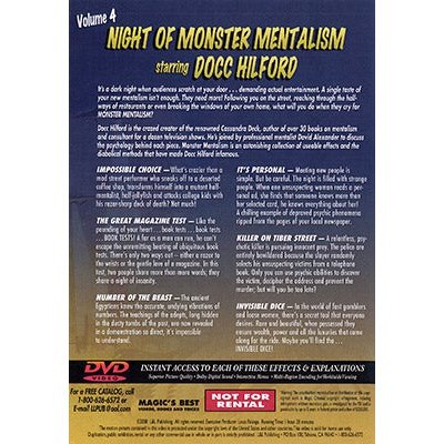 Docc Hilford: Night Of Monster Mentalism Volume 4 - DVD