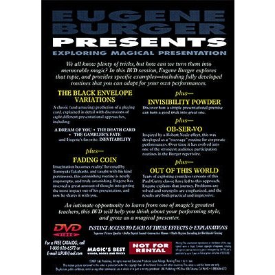 Exploring Magical Presentations by Eugene Burger - DVD