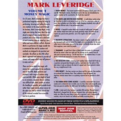 Magic Of Mark Leveridge Vol.1 Money Magic by Mark Leveridge - DVD