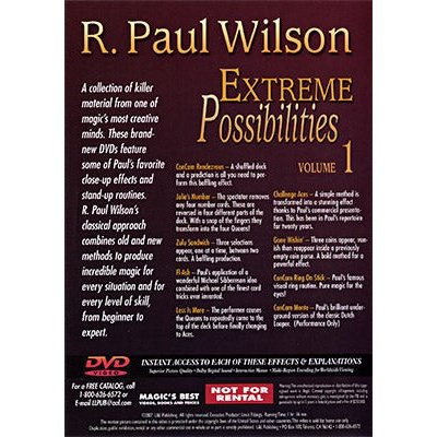 Extreme Possibilities Volume 1 by R. Paul Wilson - DVD