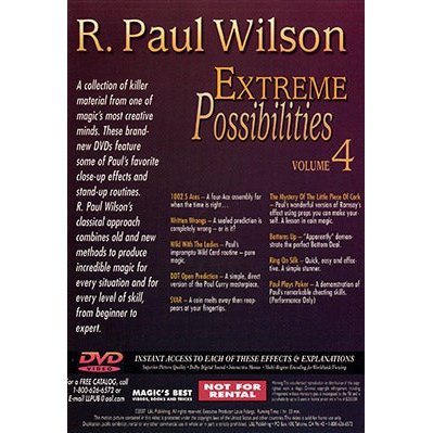 Extreme Possibilities Volume 4 by R. Paul Wilson - DVD